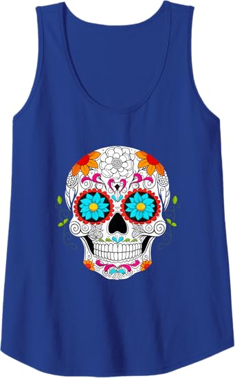 Colorful Calaveras de Azucar Women Tank Top - Mexican Día de los Muertos Apparel