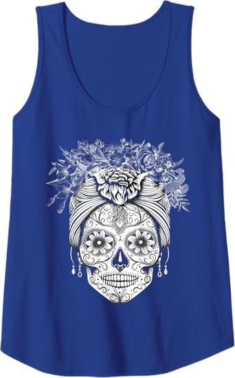 Dia De Los Muertos Mexican Calaveras De Azucar Women Tank Top