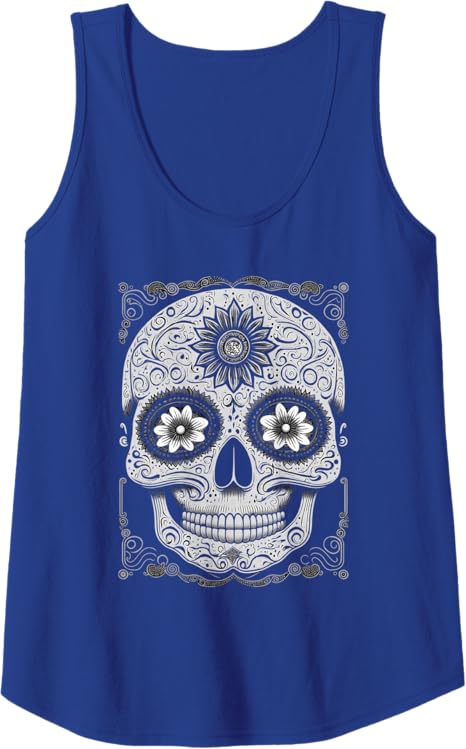 Calaveras Sugar Skull Women Tank Top – Day of the Dead Mexican Holiday Apparel