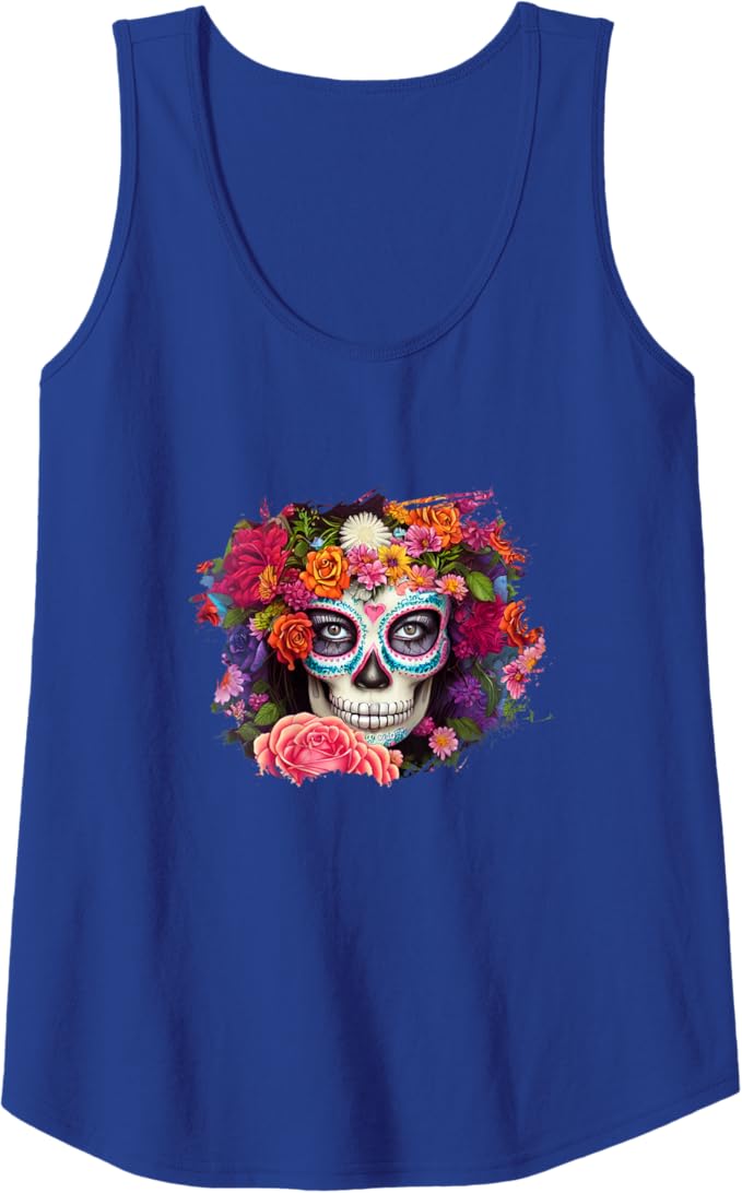 Mexico Day of the Dead Skull Women Tank Top | Dia de los Muertos Apparel