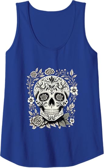 Dia De Los Muertos Sugar Skull Women Tank Top – Mexico Holiday Shirt for Celebration