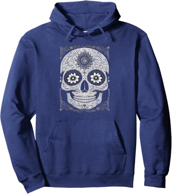 Calaveras Sugar Skull Day of the Dead Mexican Holiday Pullover Hoodie - Chicano Pride