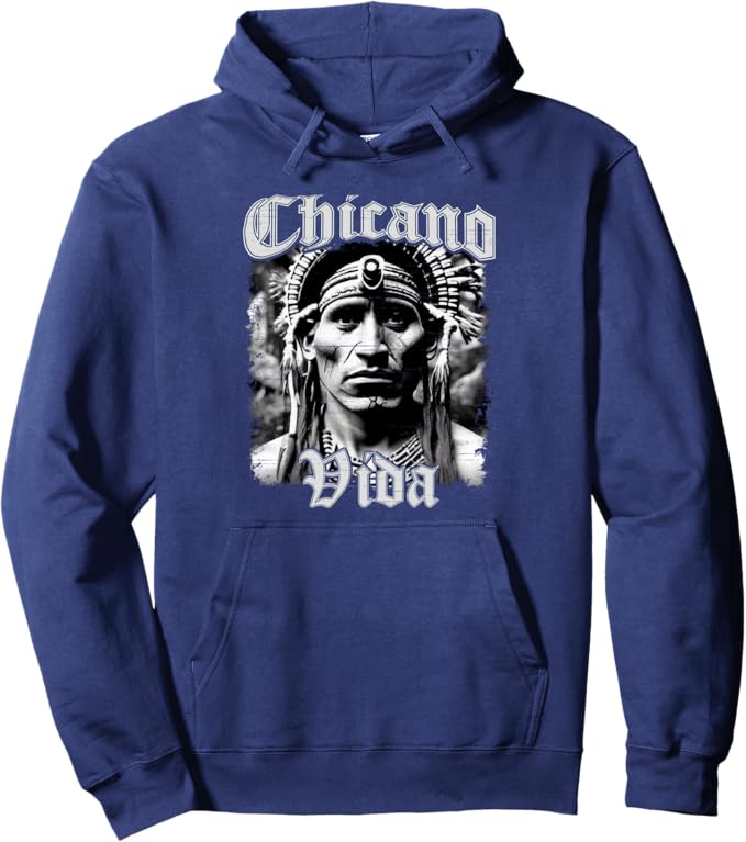 Chicano Vida Vintage Aztec Native American Mexican Pullover Hoodie - Proud Chicano Culture Apparel