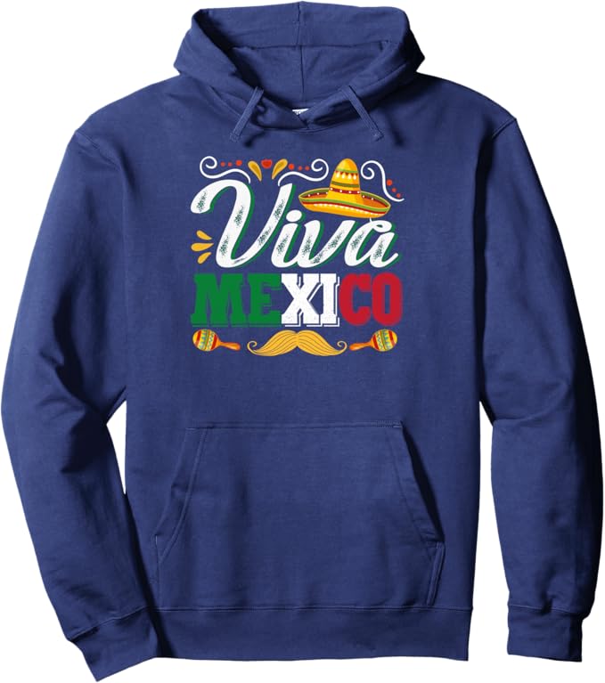 Mexican Cinco De Mayo Party Pullover Hoodie - Viva Mexico Design