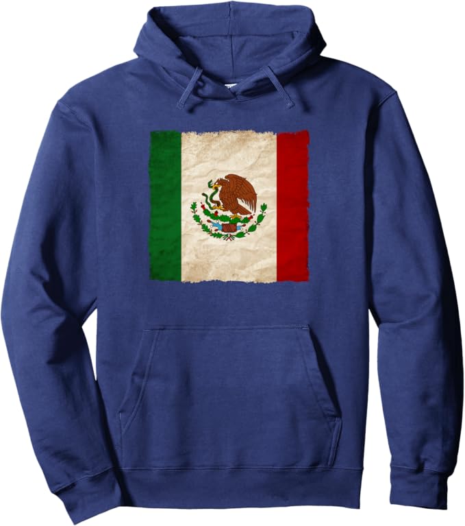 Vintage Mexican Flag Pullover Hoodie - Mexico Pride Camiseta Design