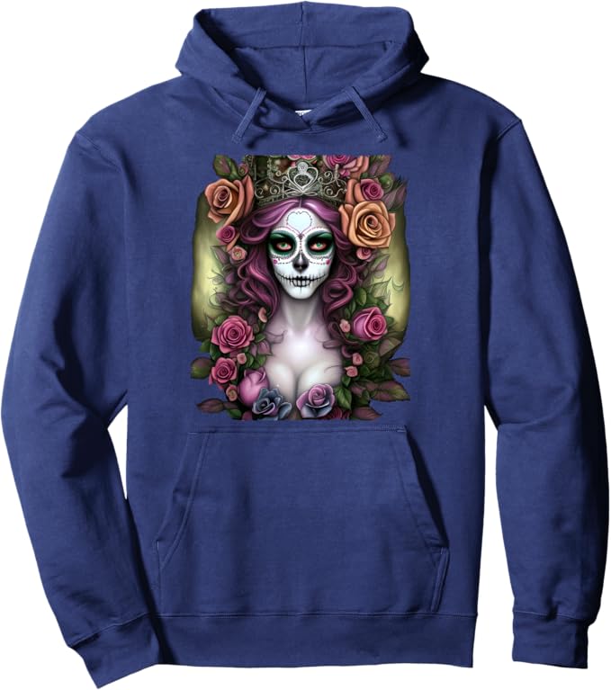 Mexico Dia De Los Muertos Calaveras Catrina Day of the Dead Pullover Hoodie - Chicano Style
