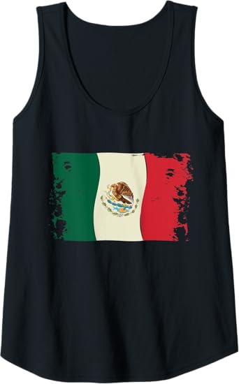 Vintage Mexico Flag Women Tank Top | Bandera Mexicana Camiseta | Retro Mexican Apparel