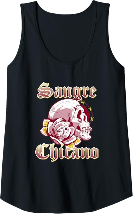 Vintage Retro Mexican Skull Tank Top for Women - Sangre Chicano Design