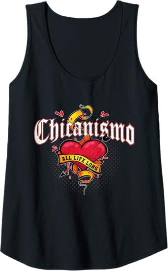 Chicanismo All Life Long Retro Mexican Chicano Heart Women Tank Top – Bold and Stylish Apparel