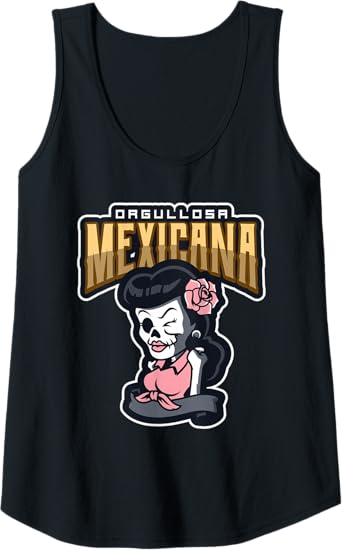 Orgullosa Mexicana Vintage Rockabilly Lowrider Women Tank Top - Mexican Style Apparel