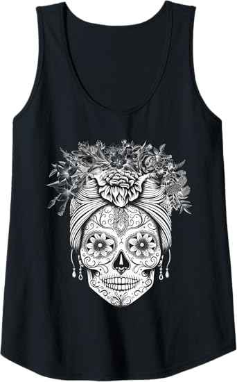 Dia De Los Muertos Mexican Calaveras De Azucar Women Tank Top