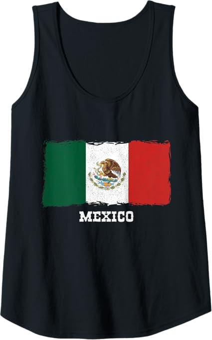 Vintage Mexico Flag Women Tank Top | Retro Bandera Mexicana Apparel
