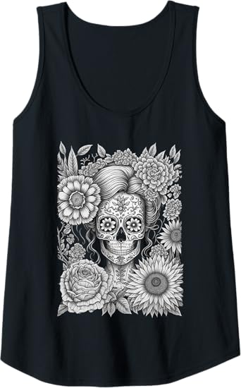 Calaveras Catrina Women Tank Top - Creepy Mexican Day of the Dead Shirt