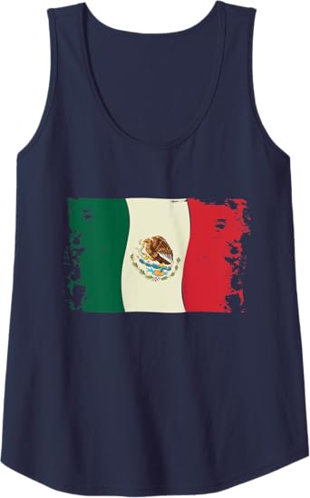 Vintage Mexico Flag Women Tank Top | Bandera Mexicana Camiseta | Retro Mexican Apparel