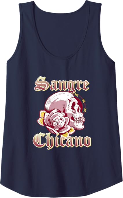 Vintage Retro Mexican Skull Tank Top for Women - Sangre Chicano Design