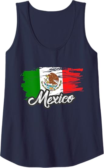 Vintage Retro Mexican Flag Women Tank Top - Bandera Mexicana Apparel