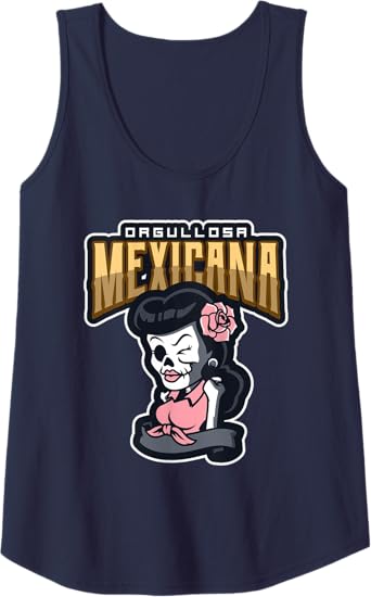Orgullosa Mexicana Vintage Rockabilly Lowrider Women Tank Top - Mexican Style Apparel
