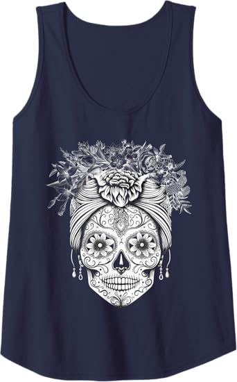 Dia De Los Muertos Mexican Calaveras De Azucar Women Tank Top