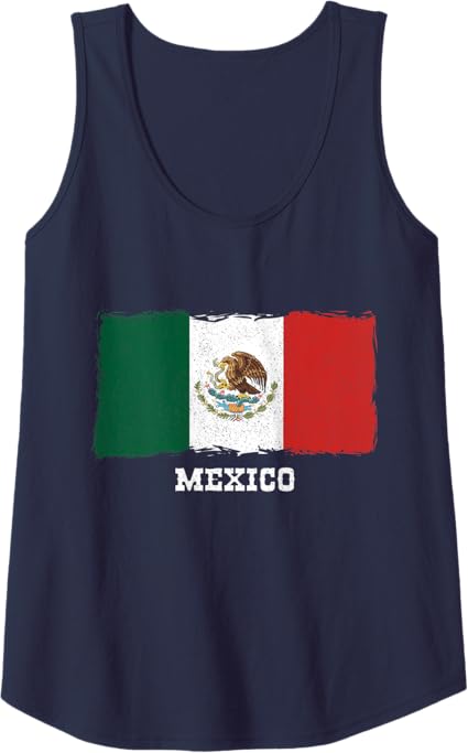 Vintage Mexico Flag Women Tank Top | Retro Bandera Mexicana Apparel