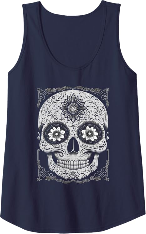 Calaveras Sugar Skull Women Tank Top – Day of the Dead Mexican Holiday Apparel