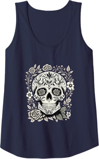 Dia De Los Muertos Sugar Skull Women Tank Top – Mexico Holiday Shirt for Celebration