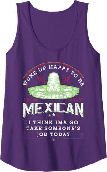 Funny Chicano Vintage Women Tank Top - Woke Up Happy To Be Mexican