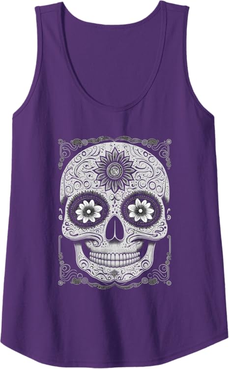 Calaveras Sugar Skull Women Tank Top – Day of the Dead Mexican Holiday Apparel
