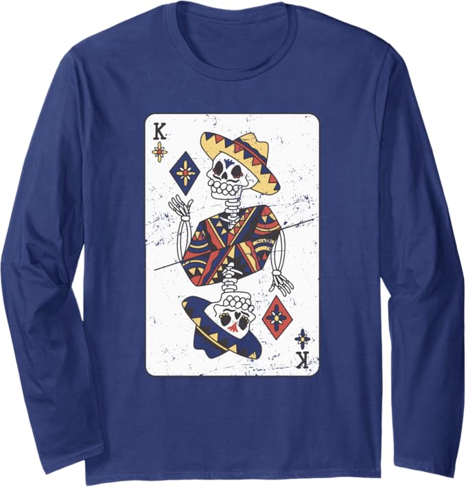 Vintage Mexican Chicano Card Hombre Con Sombrero Long Sleeve T-Shirt