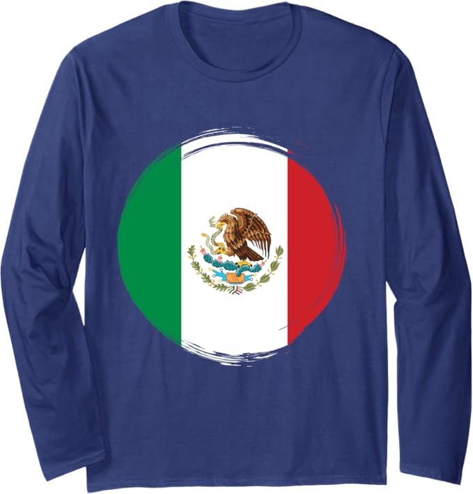 Mexico Flag Long Sleeve T-Shirt | Camiseta Con Bandera de México