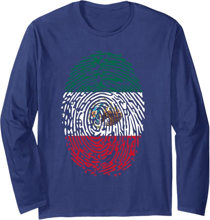 Vintage Mexico DNA Flag Pride Long Sleeve T-Shirt - Mexican Flag Apparel