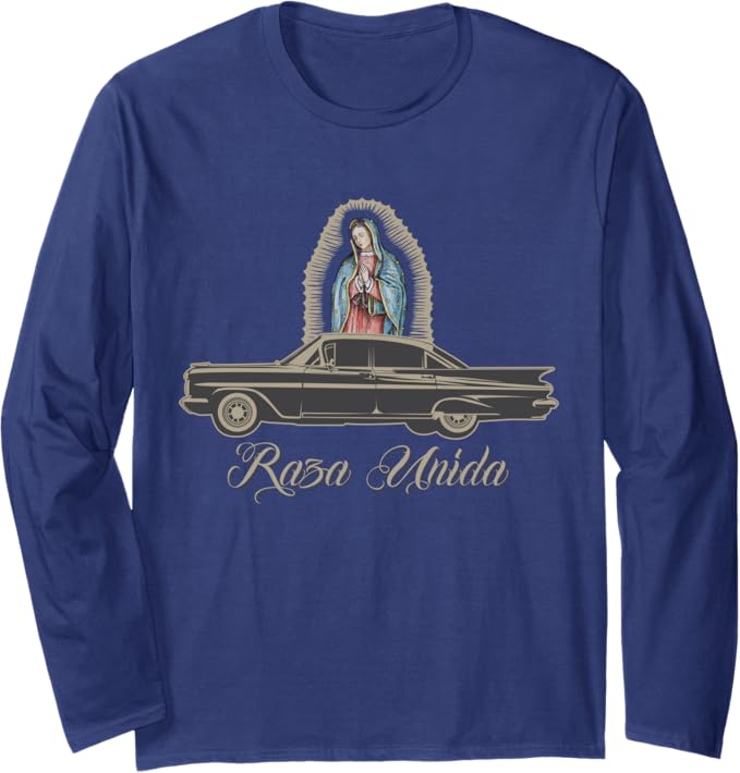 Raza Unida Chicano Lowrider Mexican Hombre Long Sleeve T-Shirt - Stylish & Bold Mexican-American Apparel
