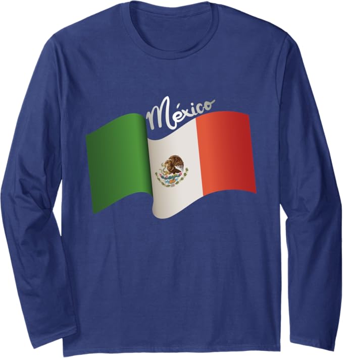 Vintage Mexican Flag Retro Bandera Mexicana Mexico Long Sleeve Shirt - Mexican Pride Apparel