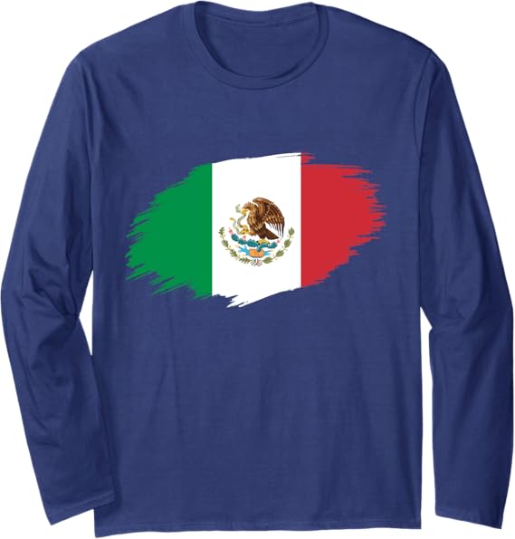 Mexico Flag Long Sleeve T-Shirt - Camiseta Bandera Mexicana