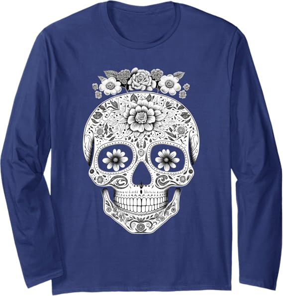 Camisas de Calaveras Mexican Skull Long Sleeve T-Shirt – Unique and Stylish