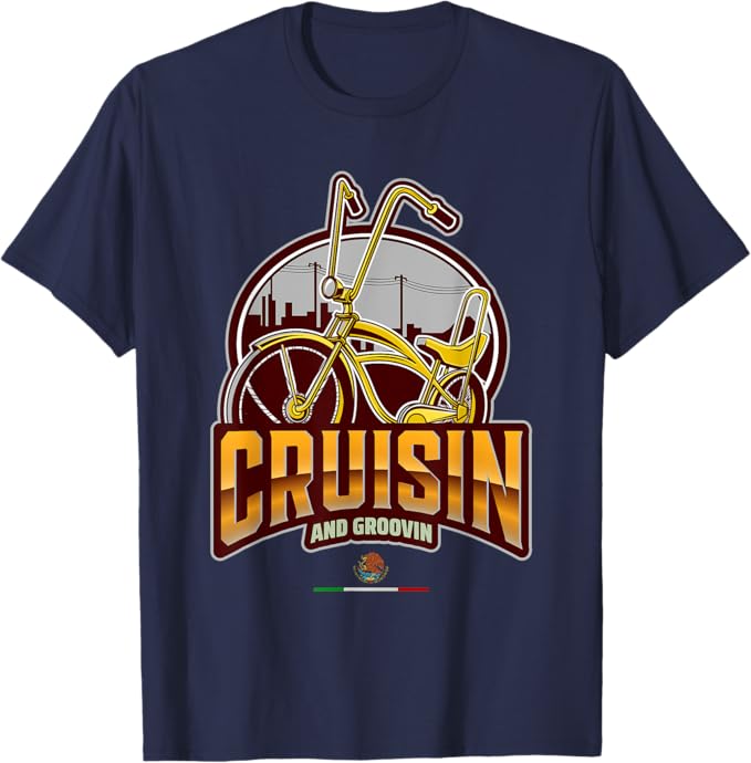 Chicano Lowrider Bike Men T-Shirt – Cruisin’ & Groovin’ Mexican Style