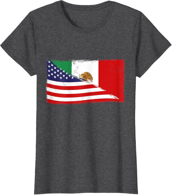 American Mexican Heritage Flag Women T-Shirt | USA Mexico Chicano Pride Shirt