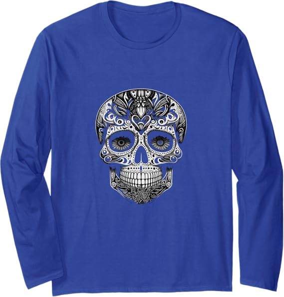 Dia De Los Muertos Skull Calaveras Long Sleeve T-Shirt - Day of the Dead Mexico Shirt