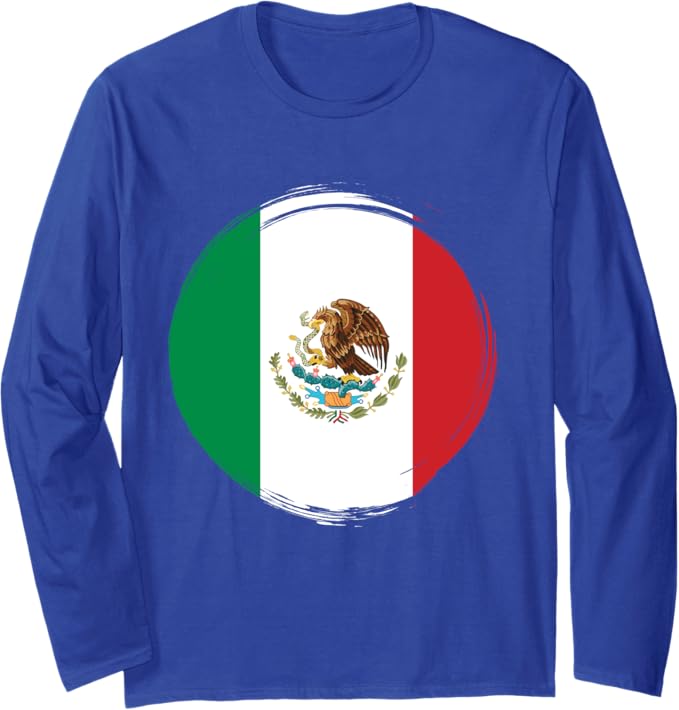Mexico Flag Long Sleeve T-Shirt | Camiseta Con Bandera de México