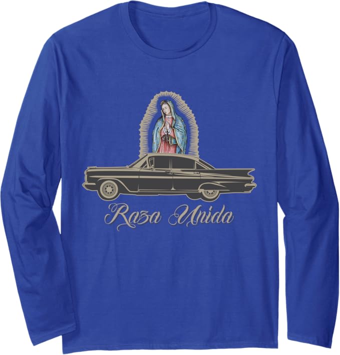 Raza Unida Chicano Lowrider Mexican Hombre Long Sleeve T-Shirt - Stylish & Bold Mexican-American Apparel
