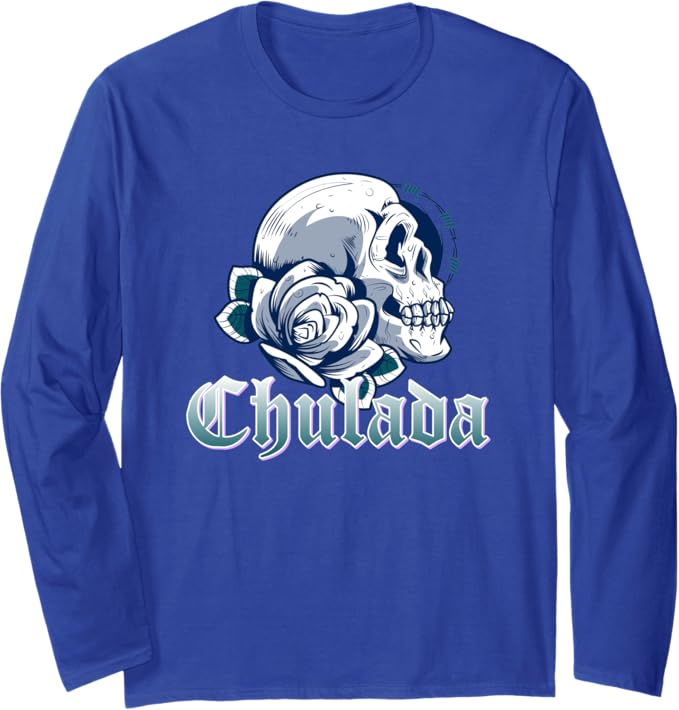 Chulada Skull Vintage Mexicana Women’s Long Sleeve T-Shirt – Stylish Mexican Design for Women