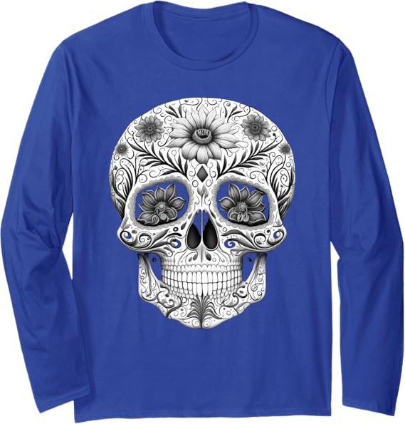 Dia De Los Muertos Mexican Skull Art Long Sleeve T-Shirt