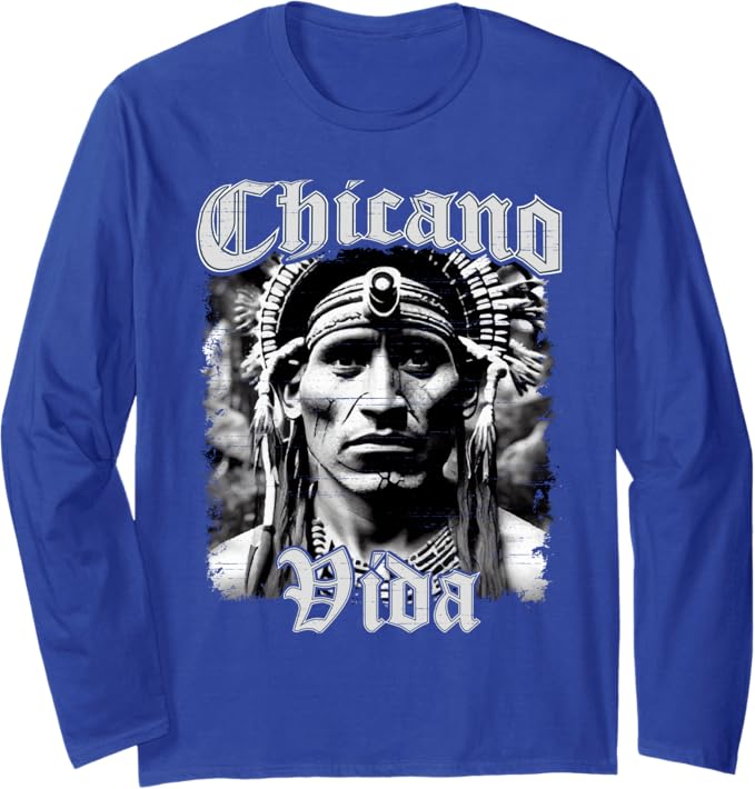 Chicano Vida Vintage Aztec Native American Mexican Long Sleeve T-Shirt – Stylish and Unique