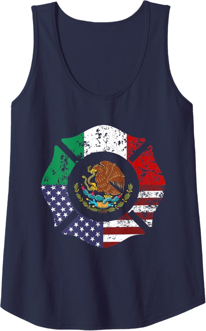 USA American Mexico Mexican Flag Escudo Nacional de México Women Tank Top - Stylish Apparel for Patriotism