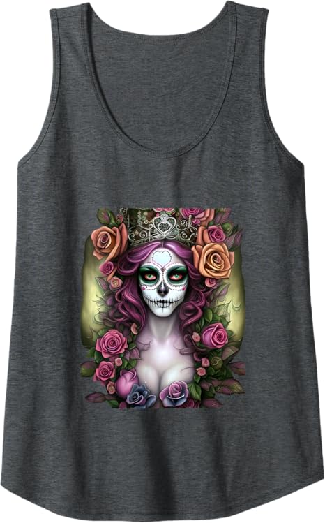 Mexico Dia de los Muertos Calaveras Catrina Day of the Dead Women Tank Top - Unique Skull Shirt for Halloween