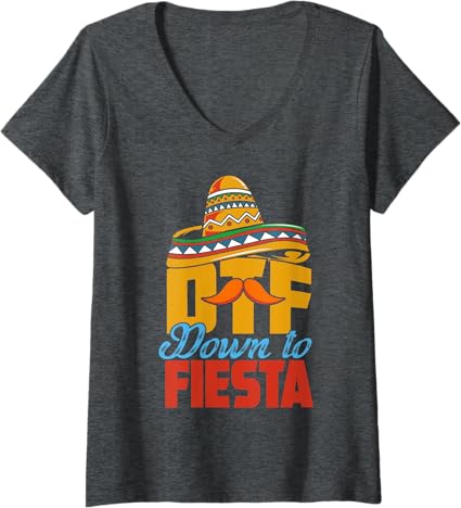 Women's Cinco de Mayo Fiesta V-Neck T-Shirt – Mexican Party Shirt