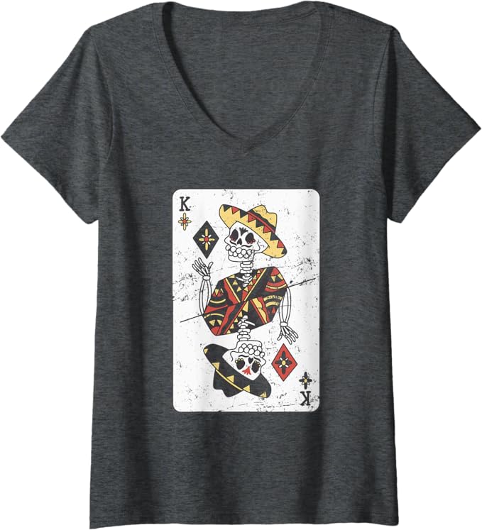 Vintage Mexican Chicano Card Hombre Con Sombrero V-Neck Women T-Shirt for Women