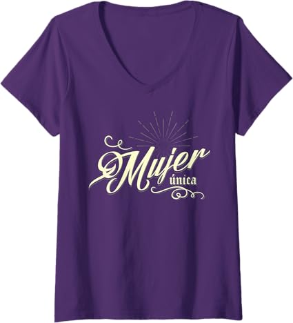 Women's Mujer Única Mexican V-Neck T-Shirt for International Women's Day or Mother's Day