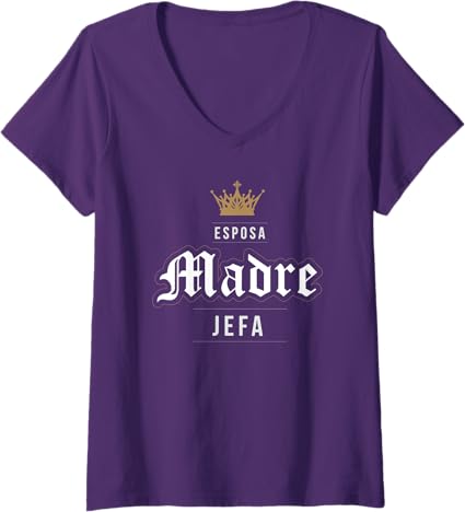 Vintage V-Neck T-Shirt for Latina Women - Esposa Madre Jefa Mexicana Mujer