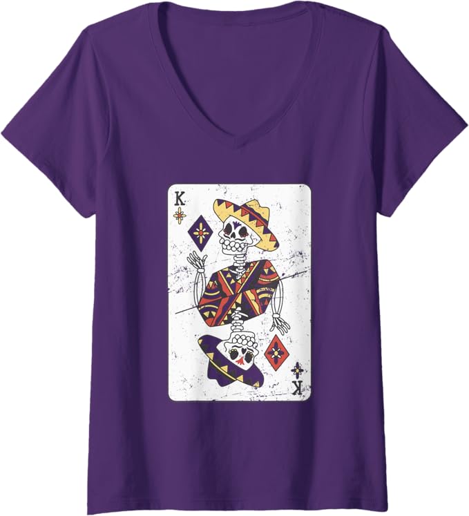 Vintage Mexican Chicano Card Hombre Con Sombrero V-Neck Women T-Shirt for Women