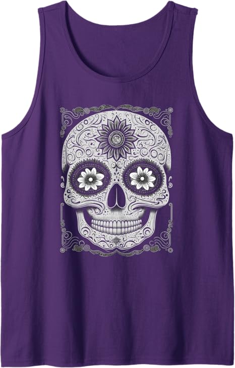 Calaveras Sugar Skull Men Tank Top – Day of the Dead Mexican Holiday Apparel
